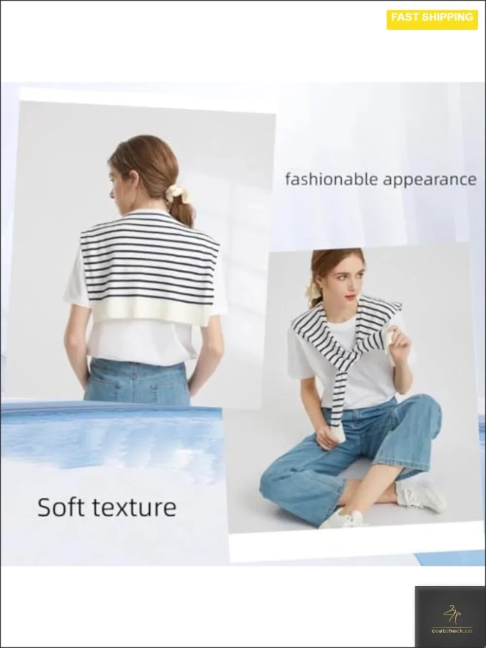 Knitted Shawl Wrap Poncho with Sleeves Long Sleeve